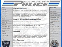 Tablet Screenshot of columbiacitypolice.us